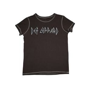 Def Leppard Band Tee Brown Graphic Rock T-Shirt by Goodie Two Sleeves Women’s XS